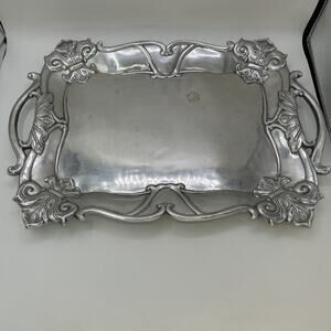 Arthur Court Fleur-De-Lis 2011 Rectangular Serving Tray 19”x13.5” Aluminum